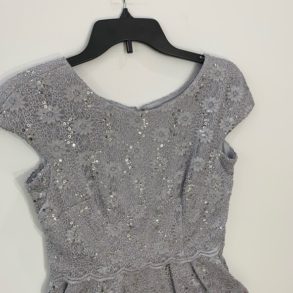 Alex Evenings 4P silver sequins  dress pockets - Picture 5 of 16